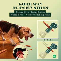 Apasiri bully-stick-holder slows eating, extending playtime and focus for dogs.