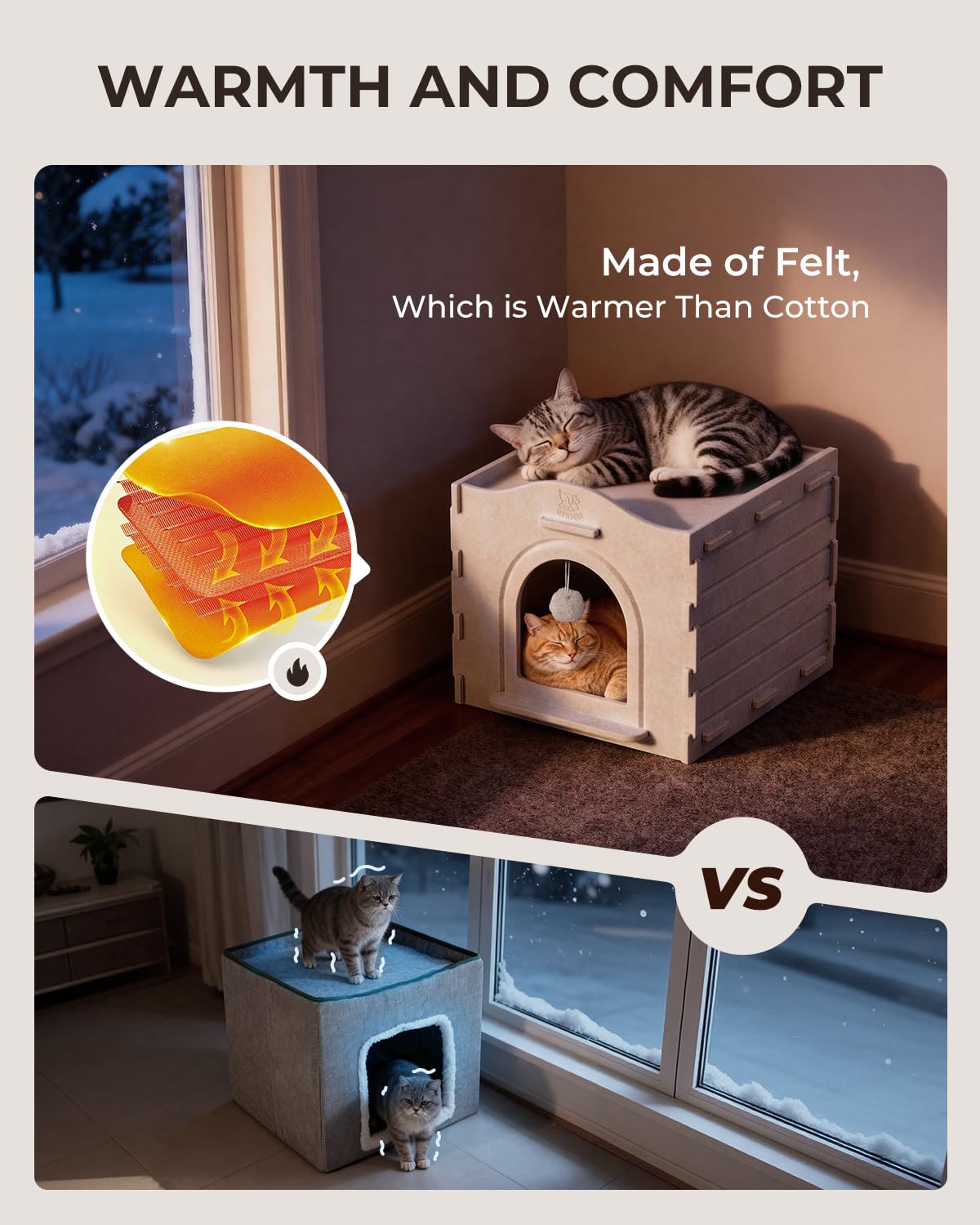 Apasiri cat house assembly 3D-design demonstrates quick setup and compact storage