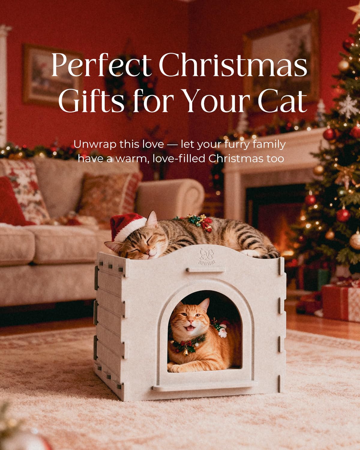 Apasiri cat house compact-dimensions photo highlights space-saving size for small rooms