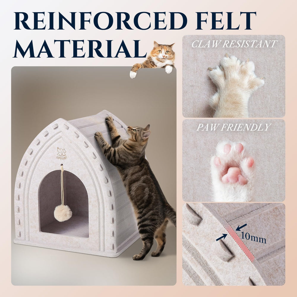 Apasiri Cat House easy-clean surface for quick fur and debris removal.