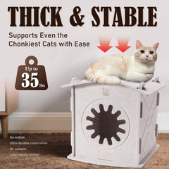Apasiri indoor cat house – easy-clean surface resists scratches and sheds.