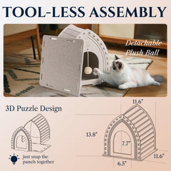 Apasiri Cat House enclosed hideaway provides quiet space during storms.