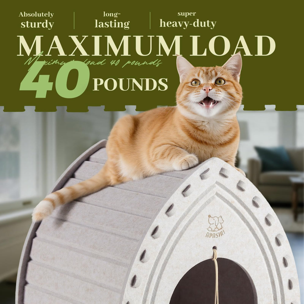 Apasiri cat house heating-pad compatible with hidden ventilation hole.