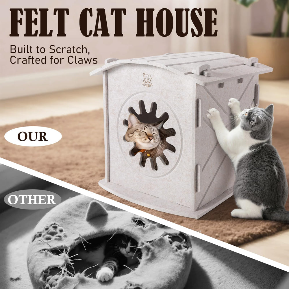 Apasiri cat house – hidden cable hole for compatible heating pads.