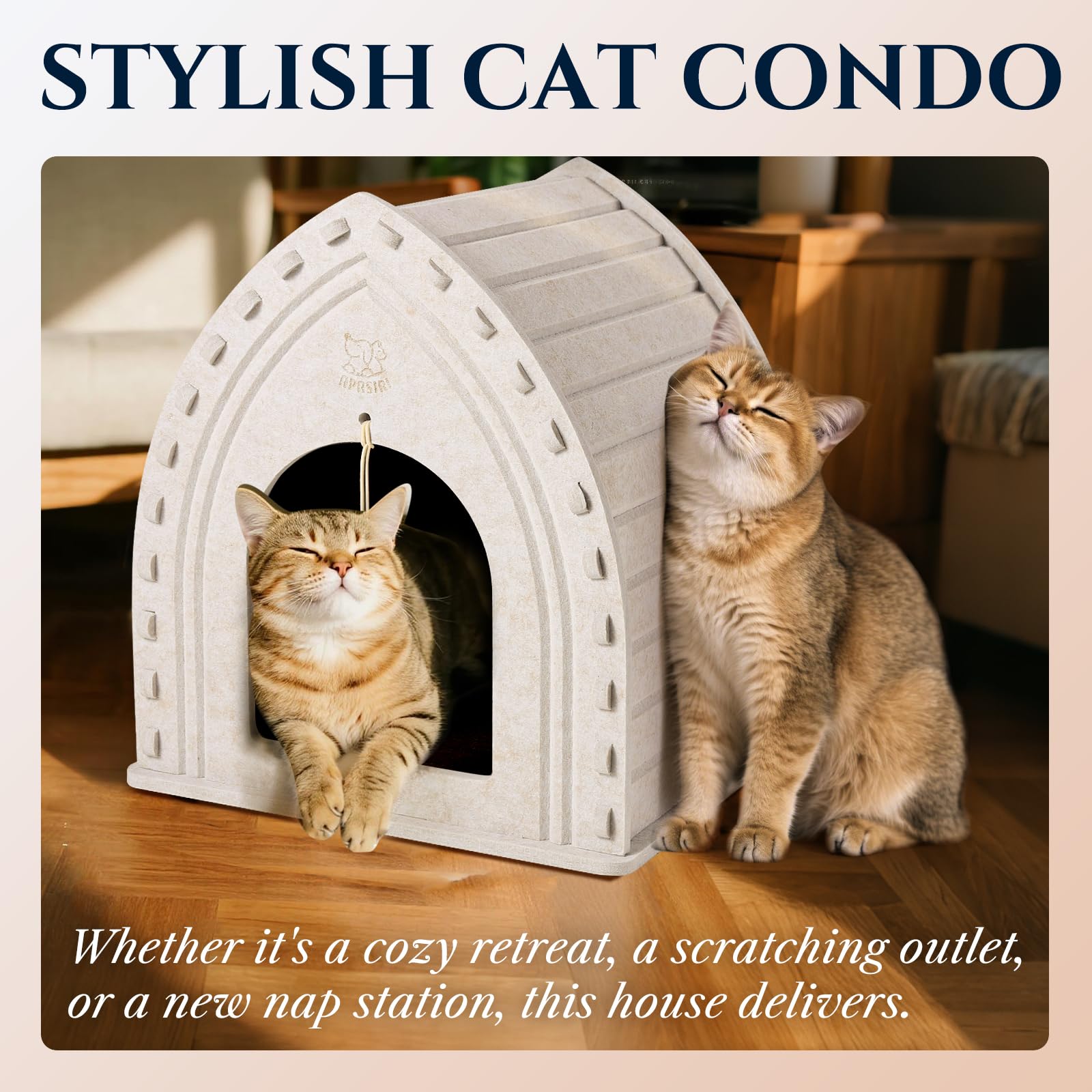 Apasiri Cat House lightweight, portable cube travels with your cat.