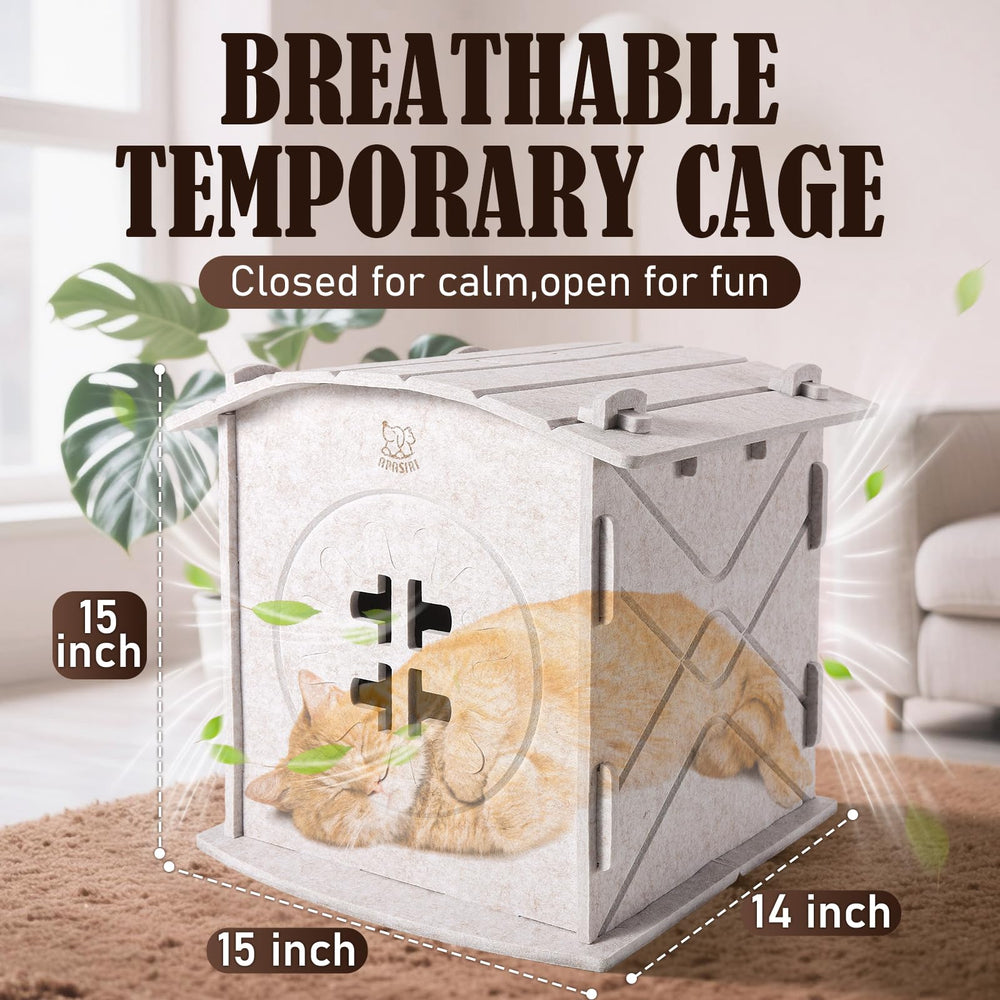 Apasiri indoor cat house – reinforced up to 35 lbs for multi-cat setups.