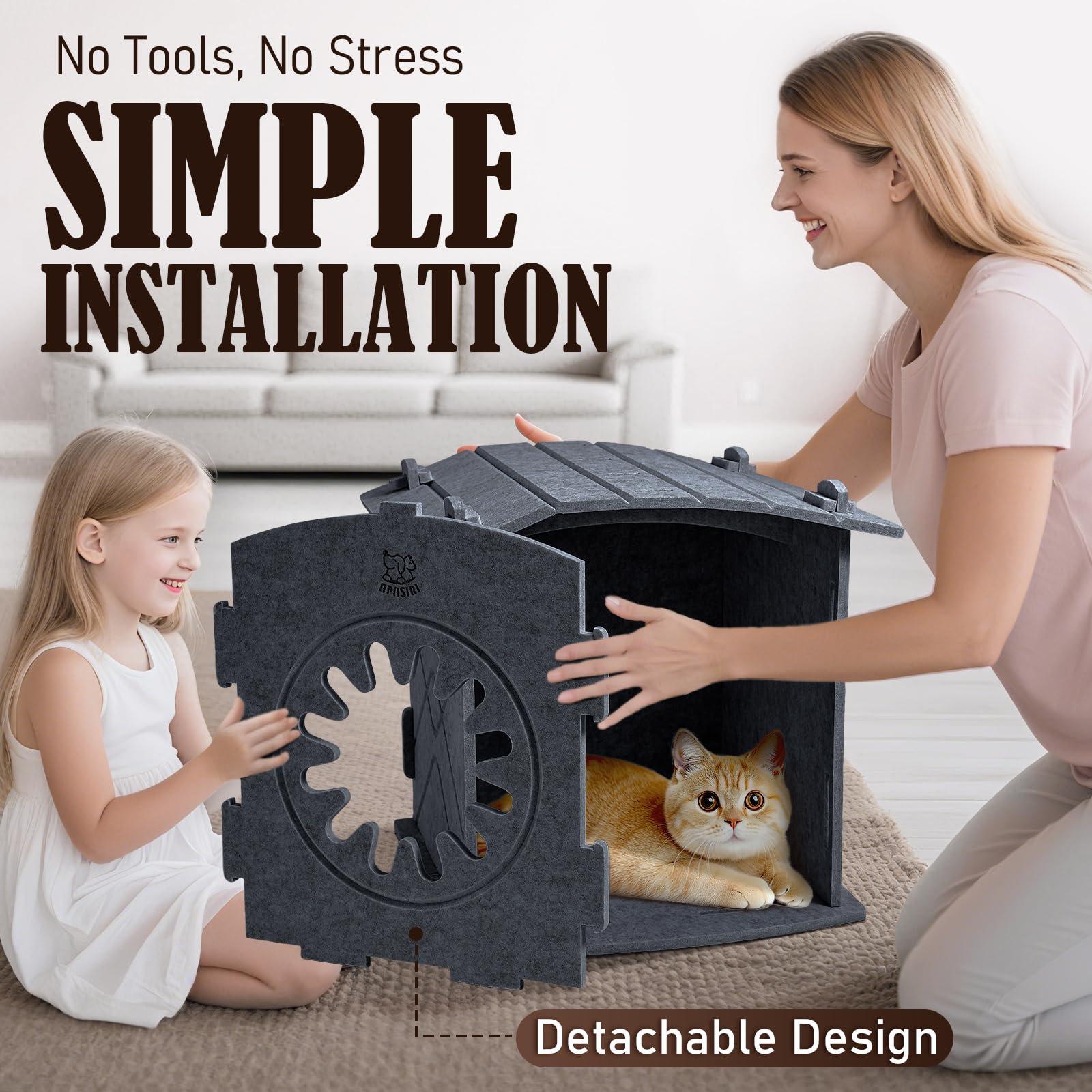 Apasiri Cat House reinforced durability image shows tear-resistant construction