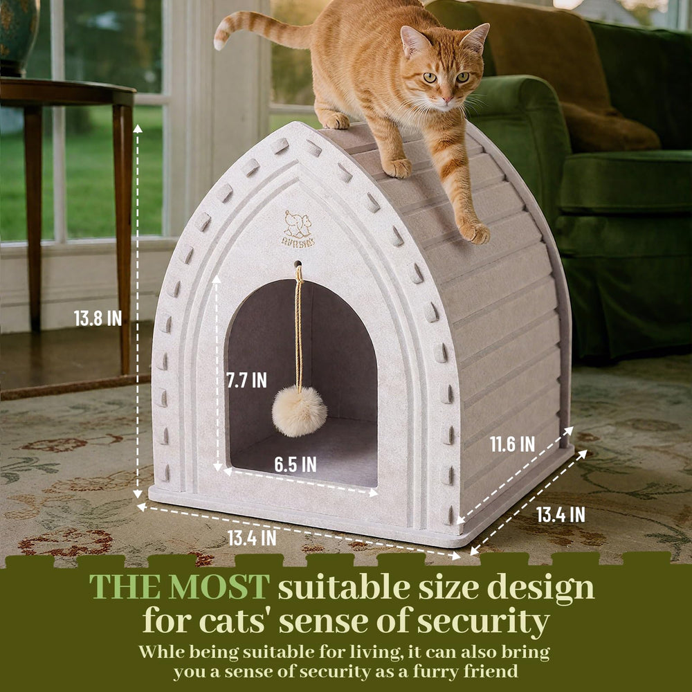 Apasiri cat house stress-relief plush ball calms anxious cats.