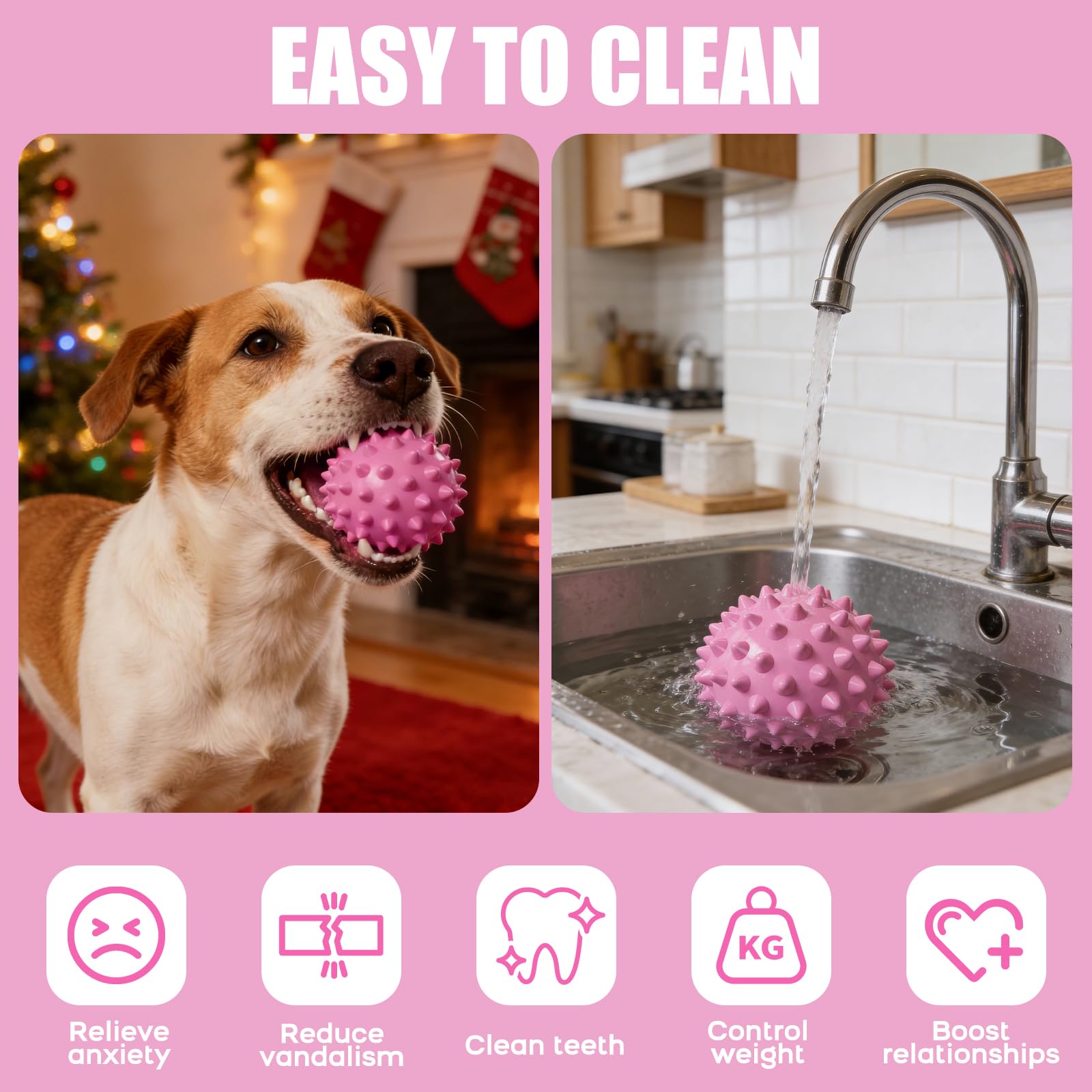 Apasiri pink gift ball for dogs suited to birthdays and celebrations.