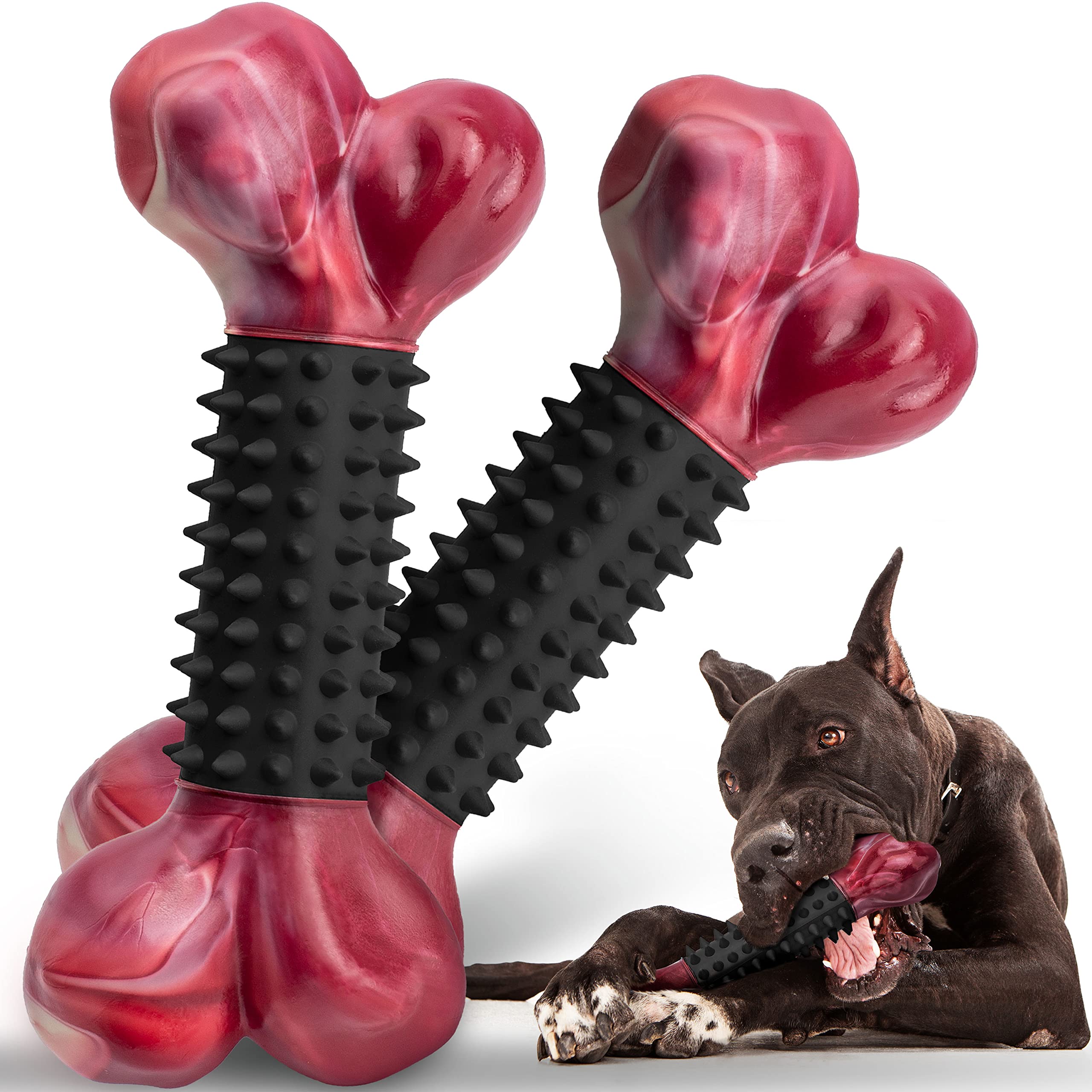 Apasiri dual-texture nylon-rubber chew toy shown for powerful chewers