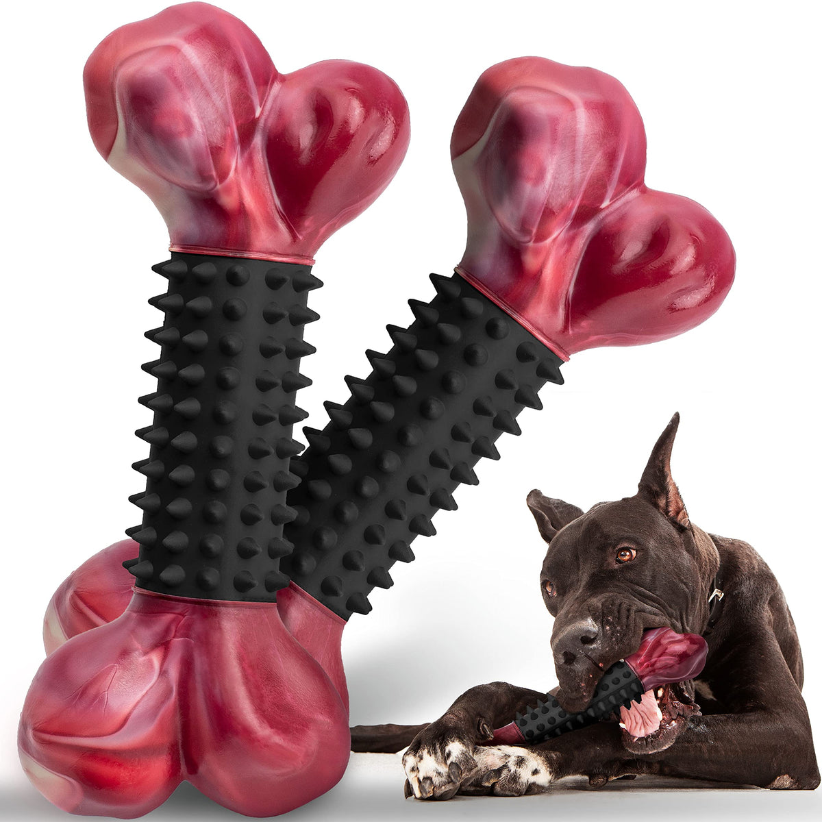 Apasiri dual-texture nylon-rubber chew toy shown for powerful chewers