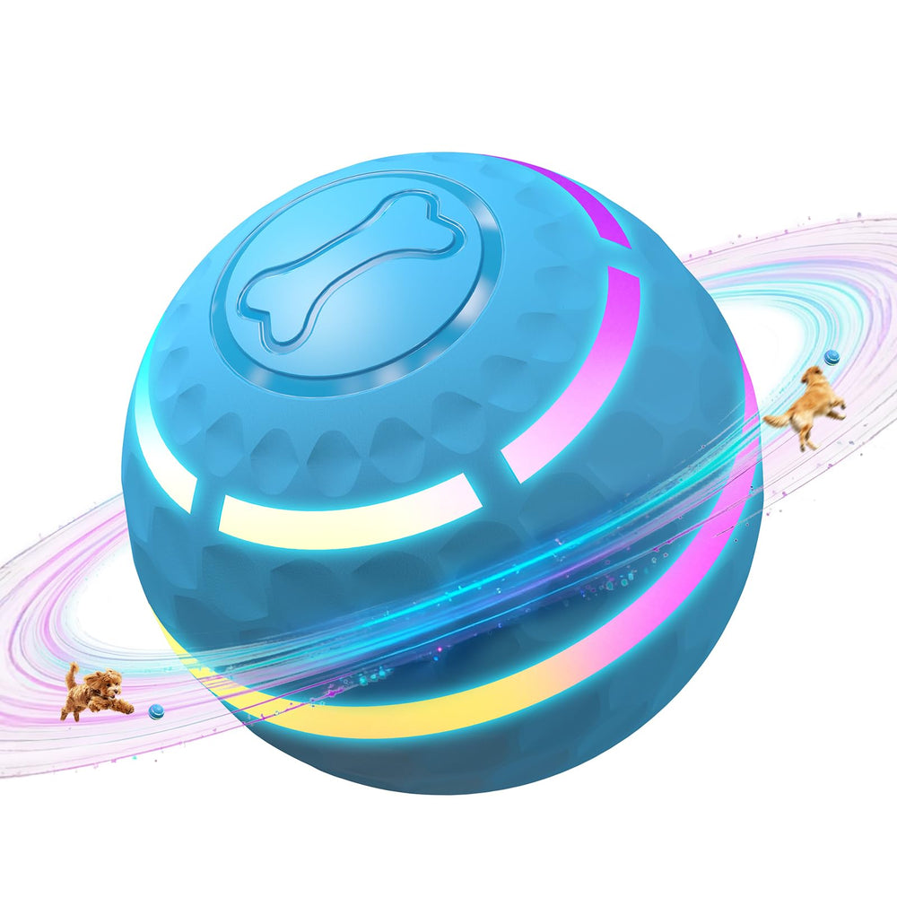 Apasiri Duraspin ball blue front view with LED guidance boosts engagement during play.