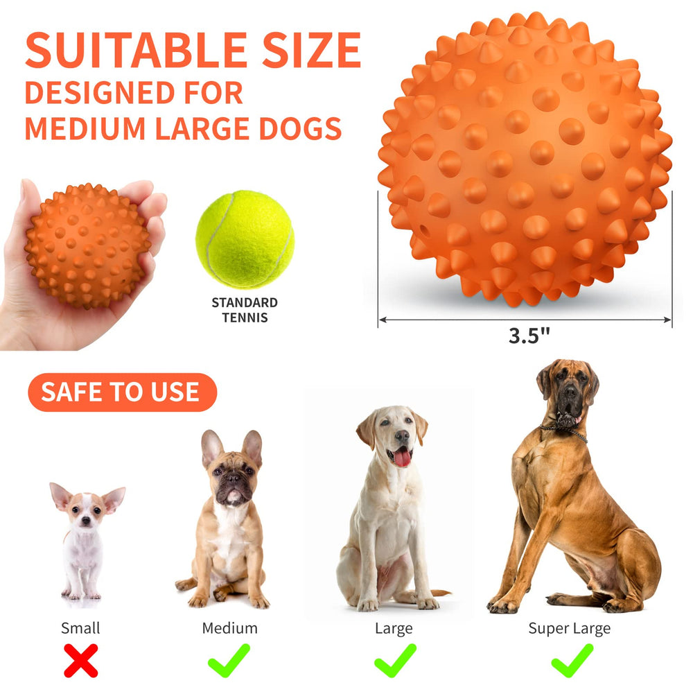 Apasiri peanut-flavor dog ball orange color ideal for yard fetch