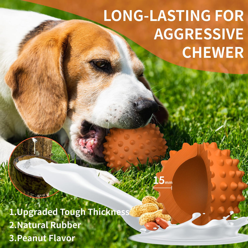 Apasiri peanut-flavor dog ball upgraded-spikes highlight gum-massaging design during chewing