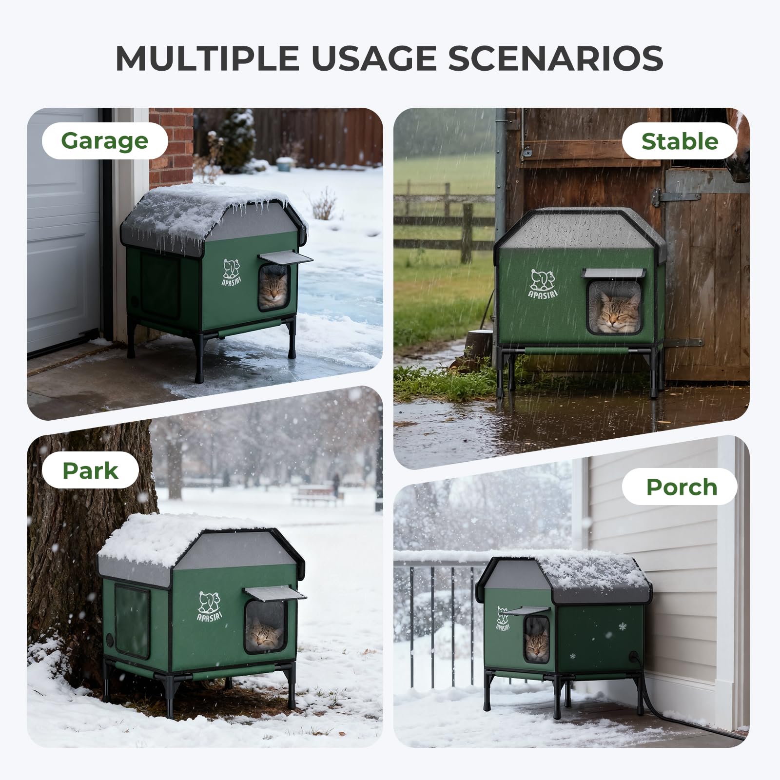 Apasiri removable roof cat house image enabling quick checks on strays.