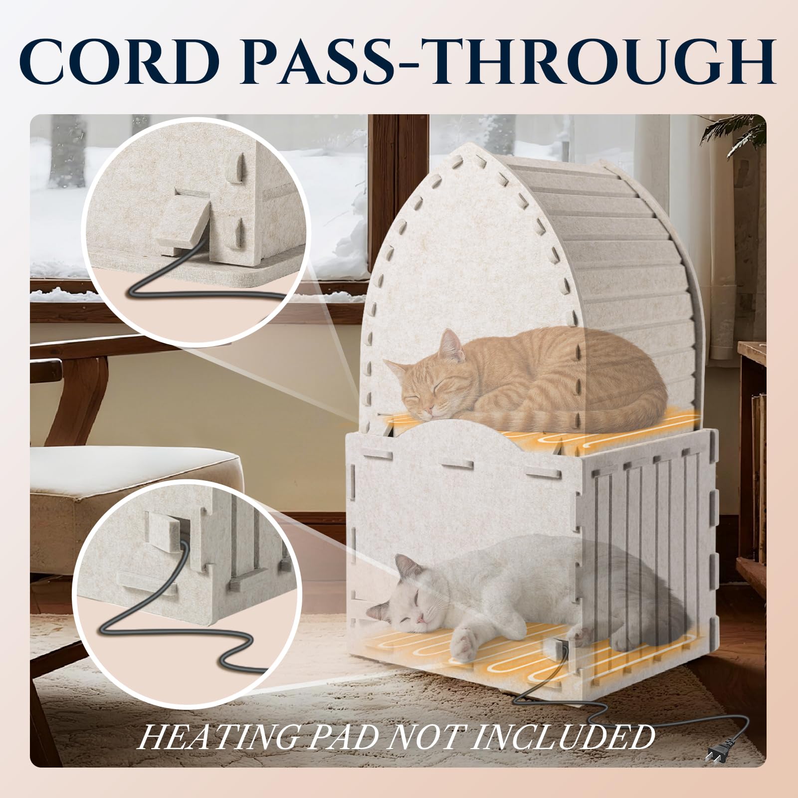 Apasiri scratch-resistant cat house protects furniture while satisfying scratching instincts.