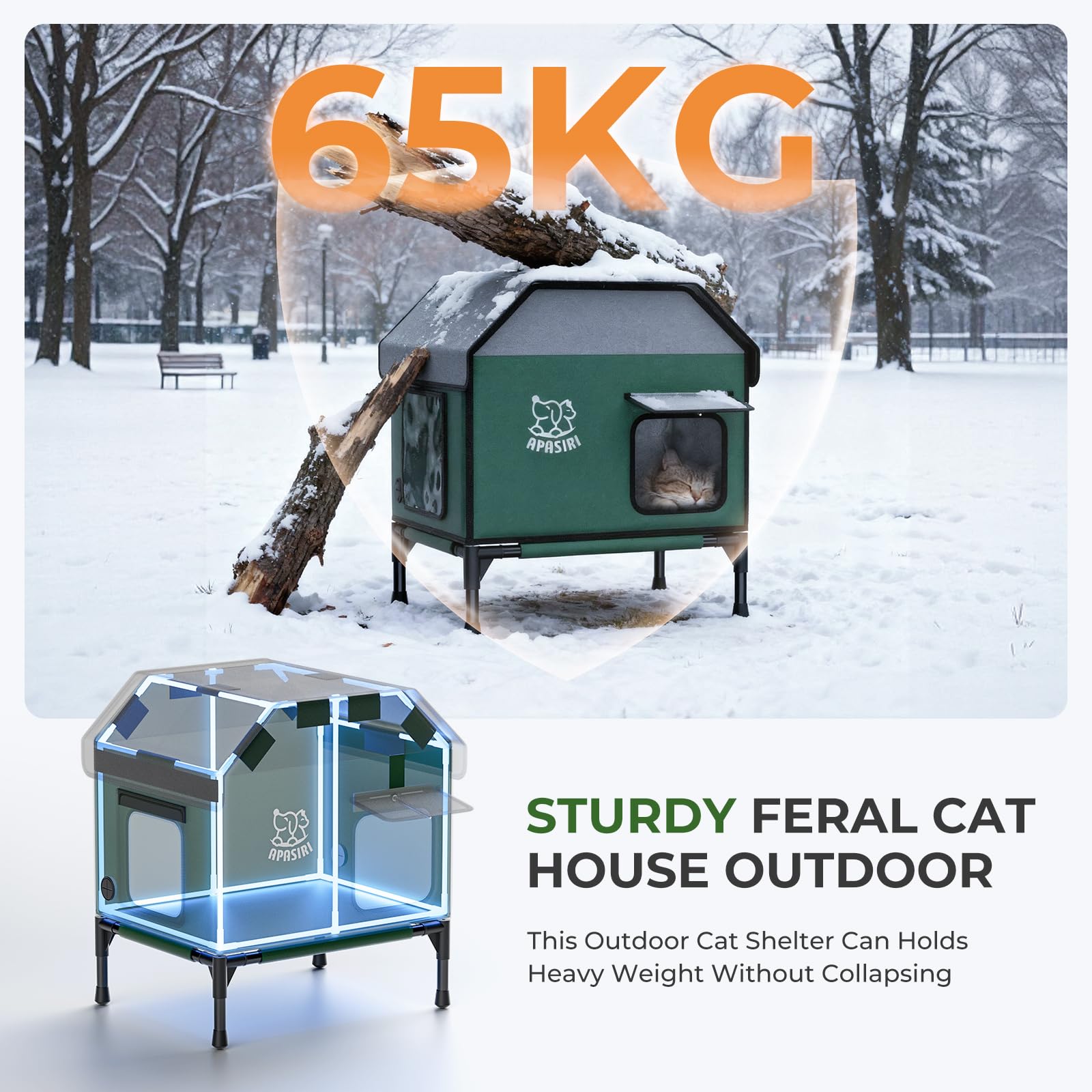Apasiri fiberglass frame provides stable support for multiple cats.