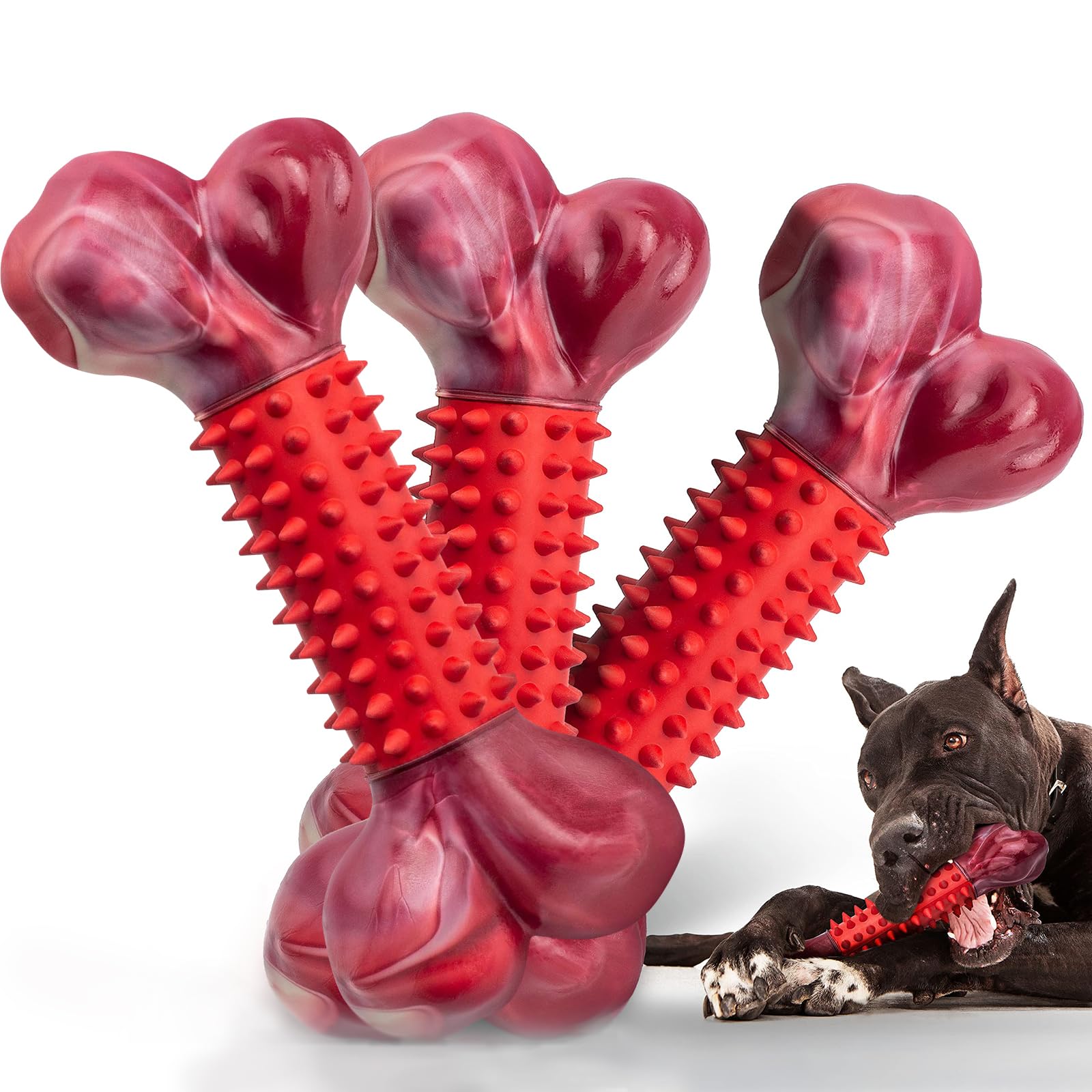 Apasiri tough dog chew toy nylon ends for aggressive chewers with durable design.