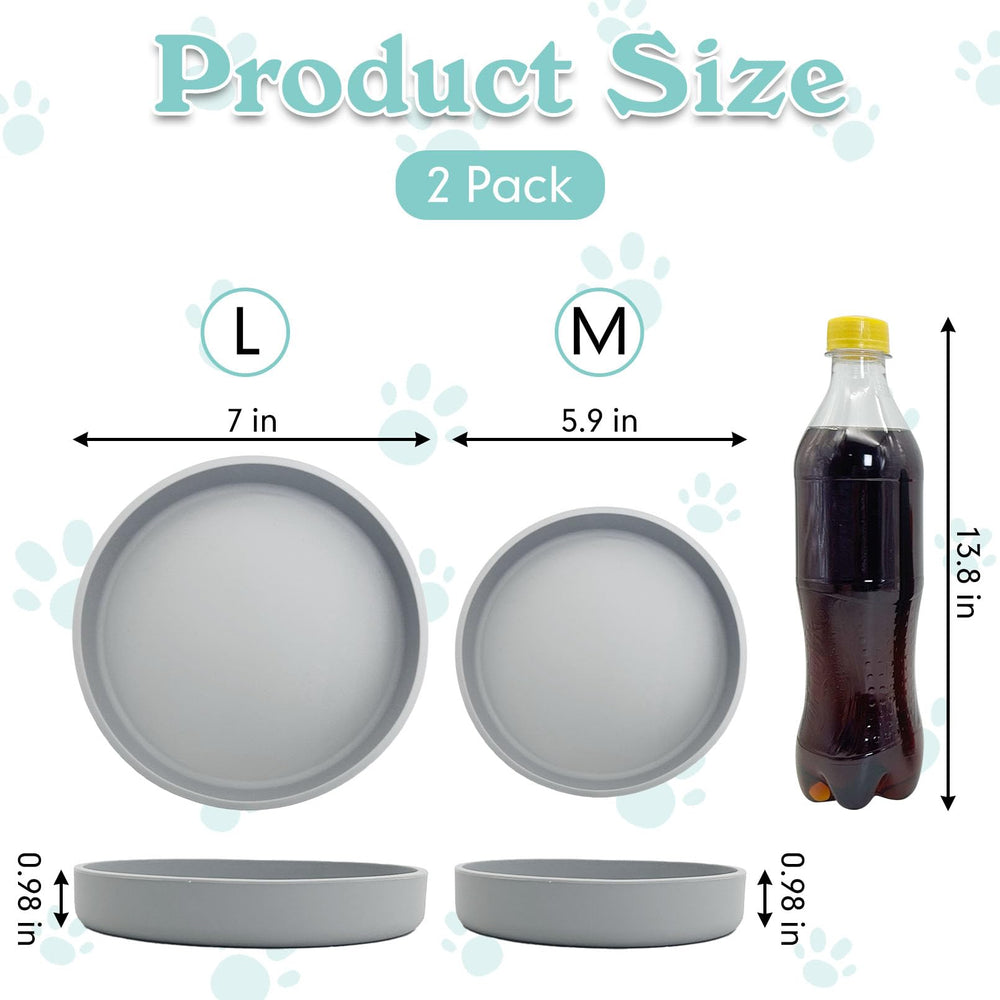 Apatal silicone cat bowl round grey—flat design supports easy access for cats.