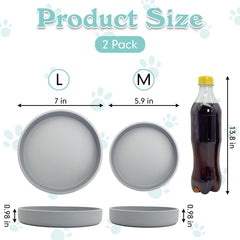 Apatal silicone cat bowl round grey—flat design supports easy access for cats.
