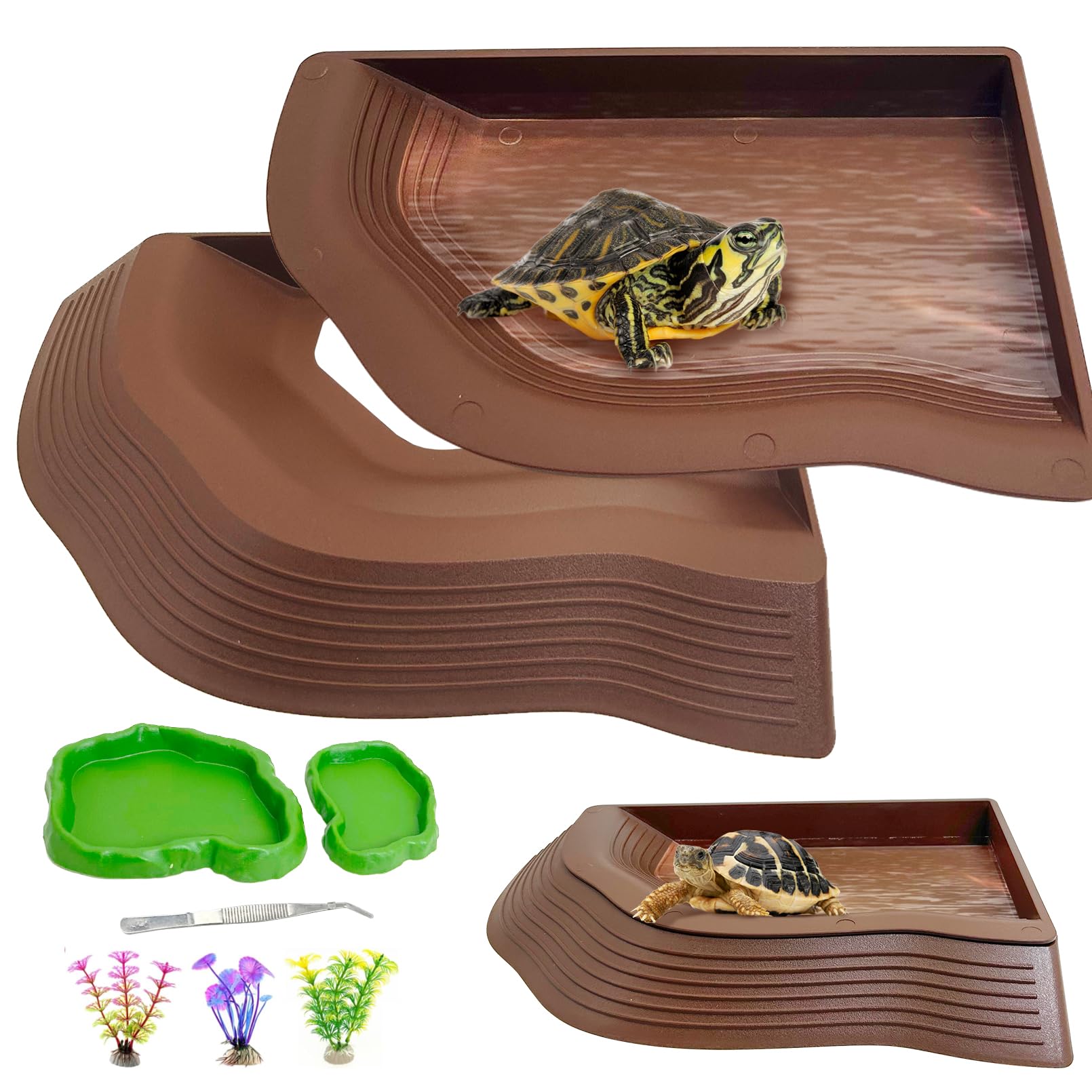 Apatal tortoise bathing pool—large soaking tub for reptile comfort