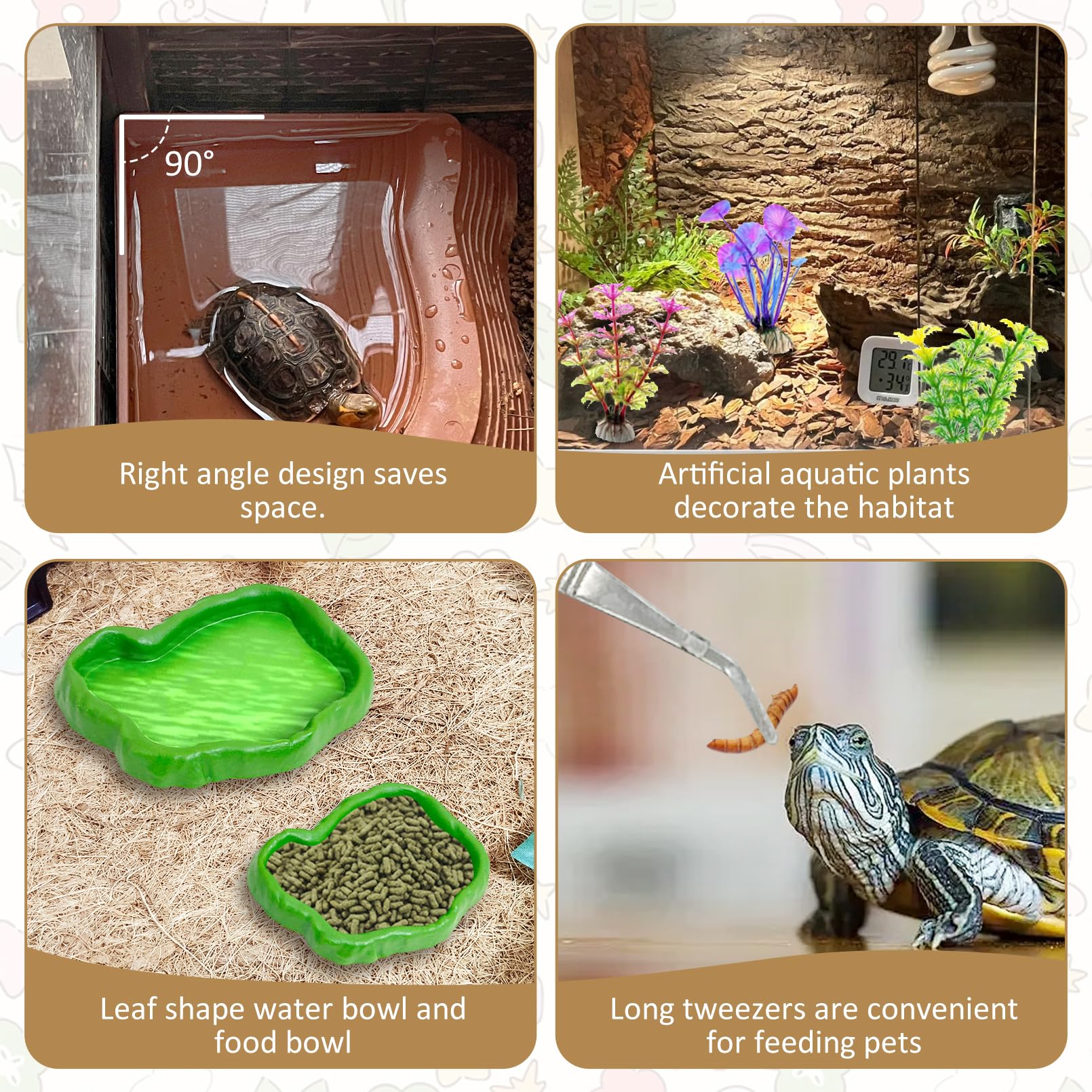 Apatal turtle water pool with removable layers simplifies water changes.