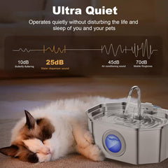 APAUK cat fountain features a water level window for easy refills.