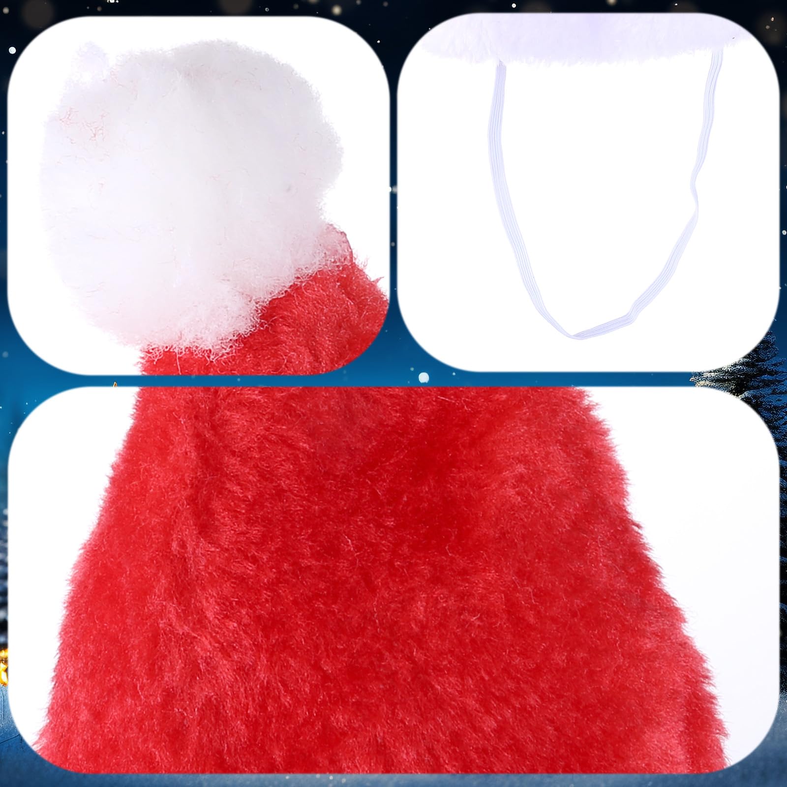 Apausvcm adjustable Santa hat elastic strap for a snug, comfortable fit