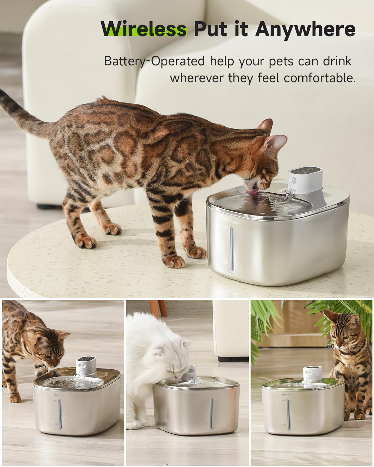 APD APETDOLA water fountain 4L capacity emphasizes fewer refills and steady access