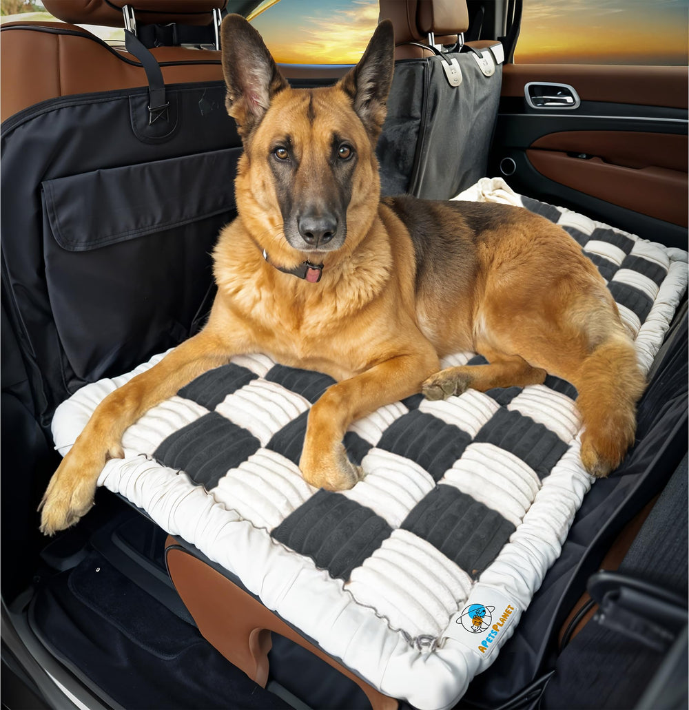 APetsPlanet dog bed on car back seat extender keeps dogs comfy during trips