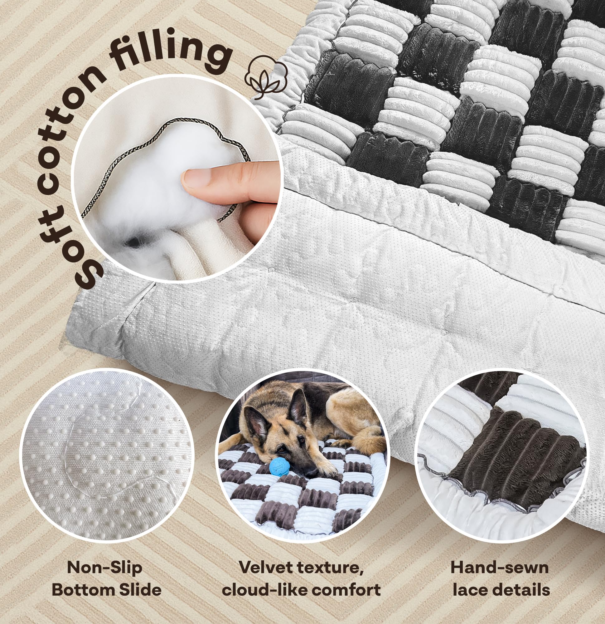 APetsPlanet dog bed cotton-filled padding supports hips joints on long rides