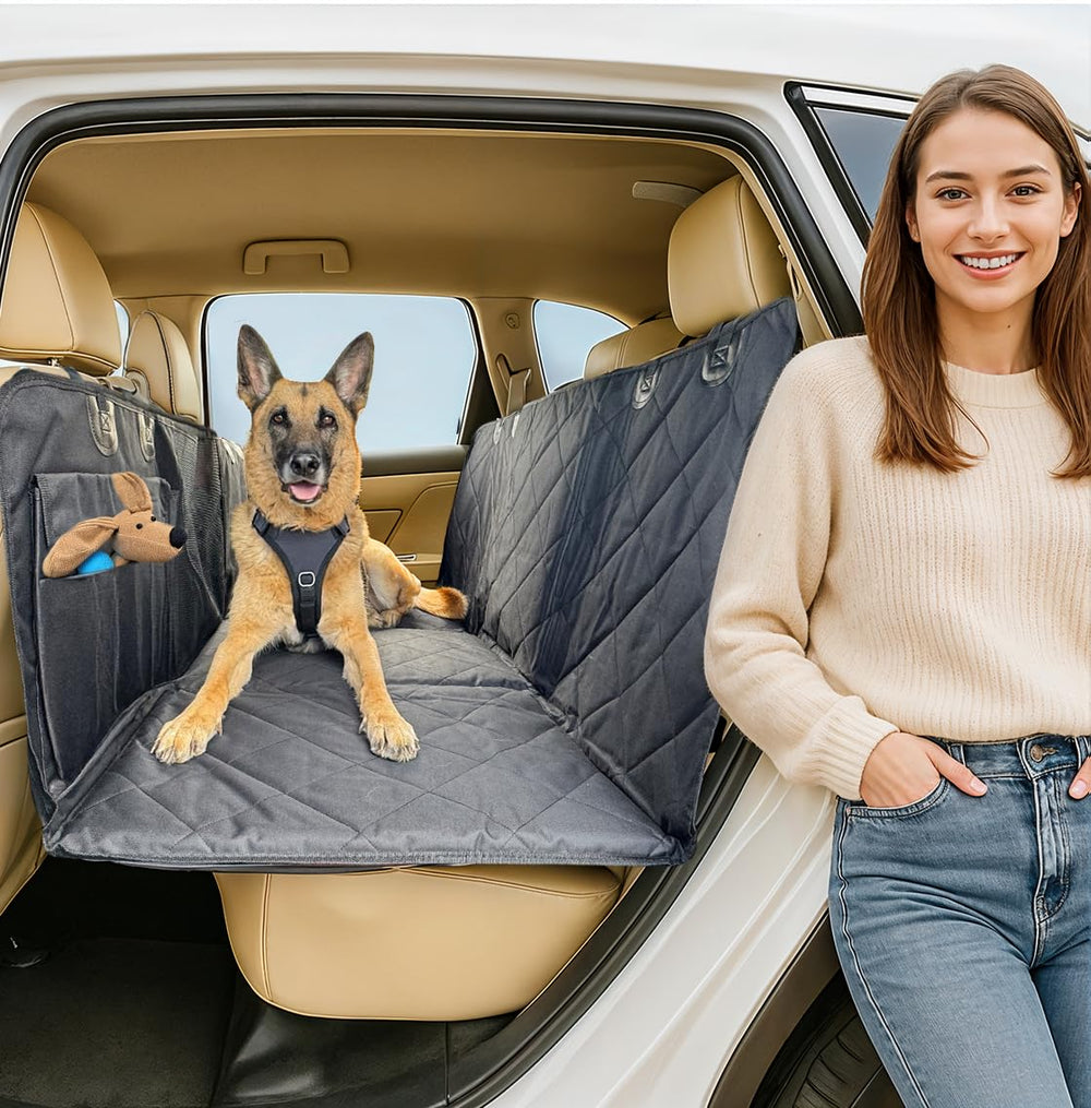 APetsPlanet dog seat cover back seat hard bottom supports up to 280 lbs for larger dogs