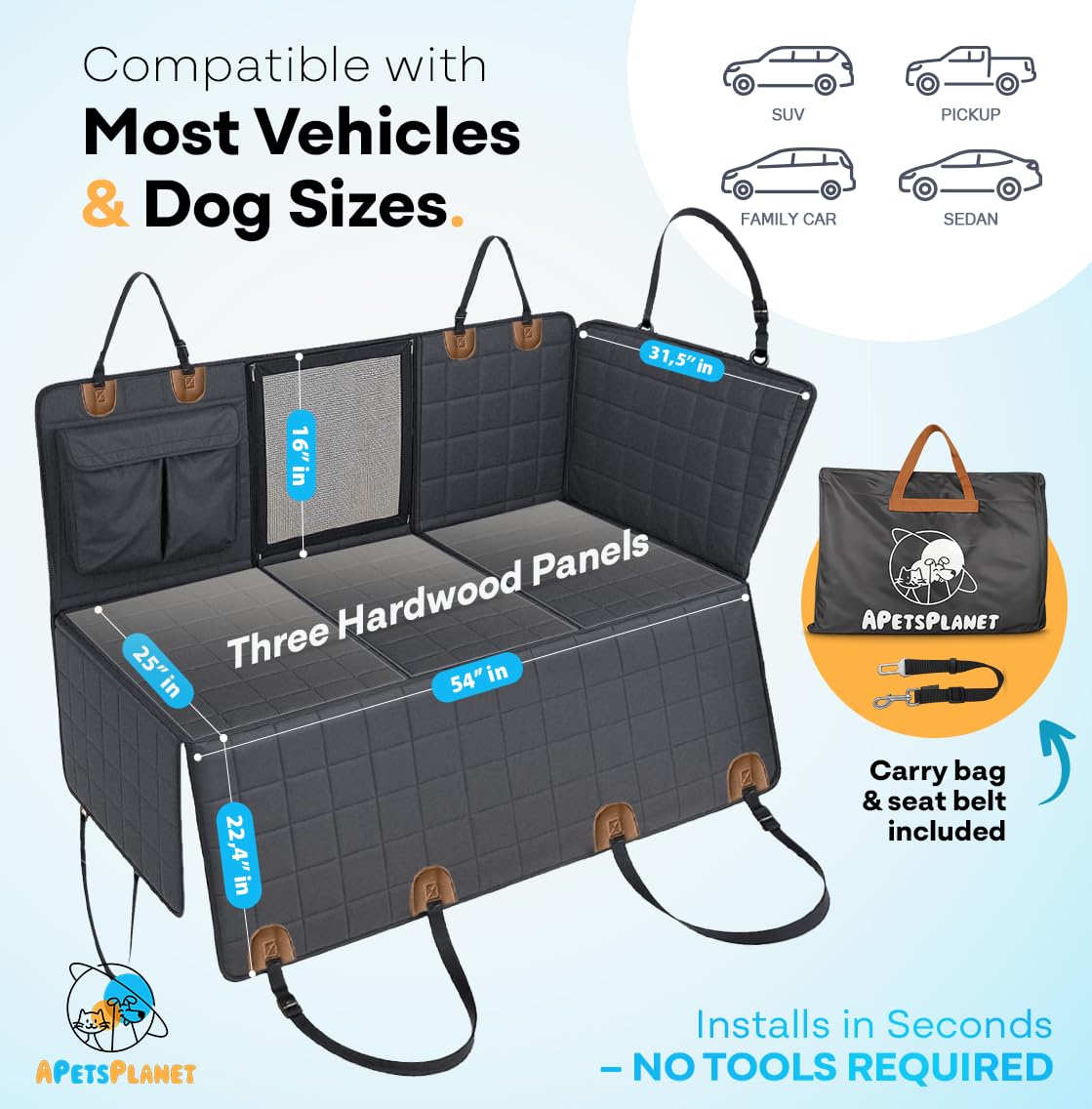 APetsPlanet waterproof cover is easy to wipe clean after trips.