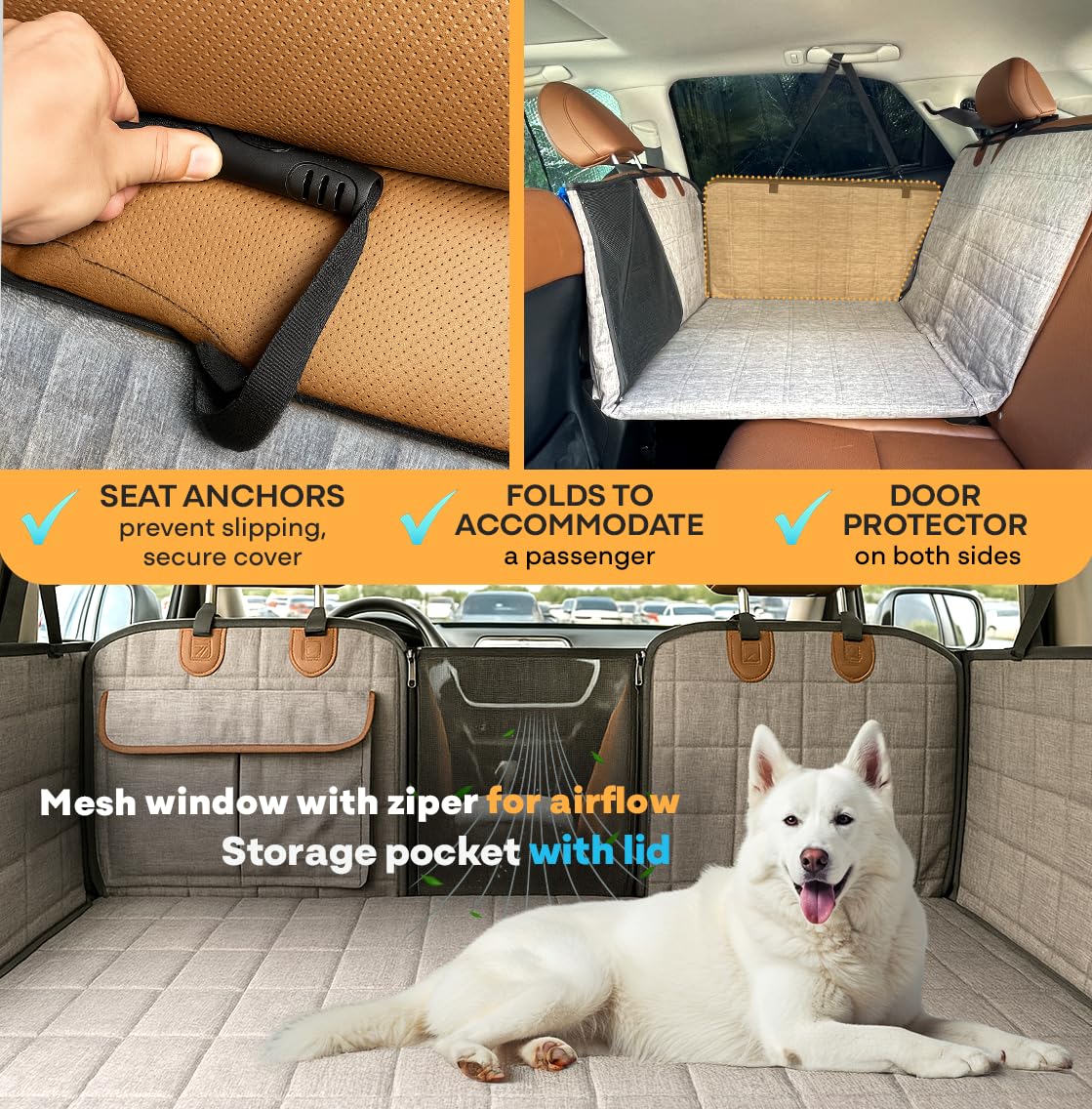 APetsPlanet waterproof seat protector shields upholstery from paws and drool.