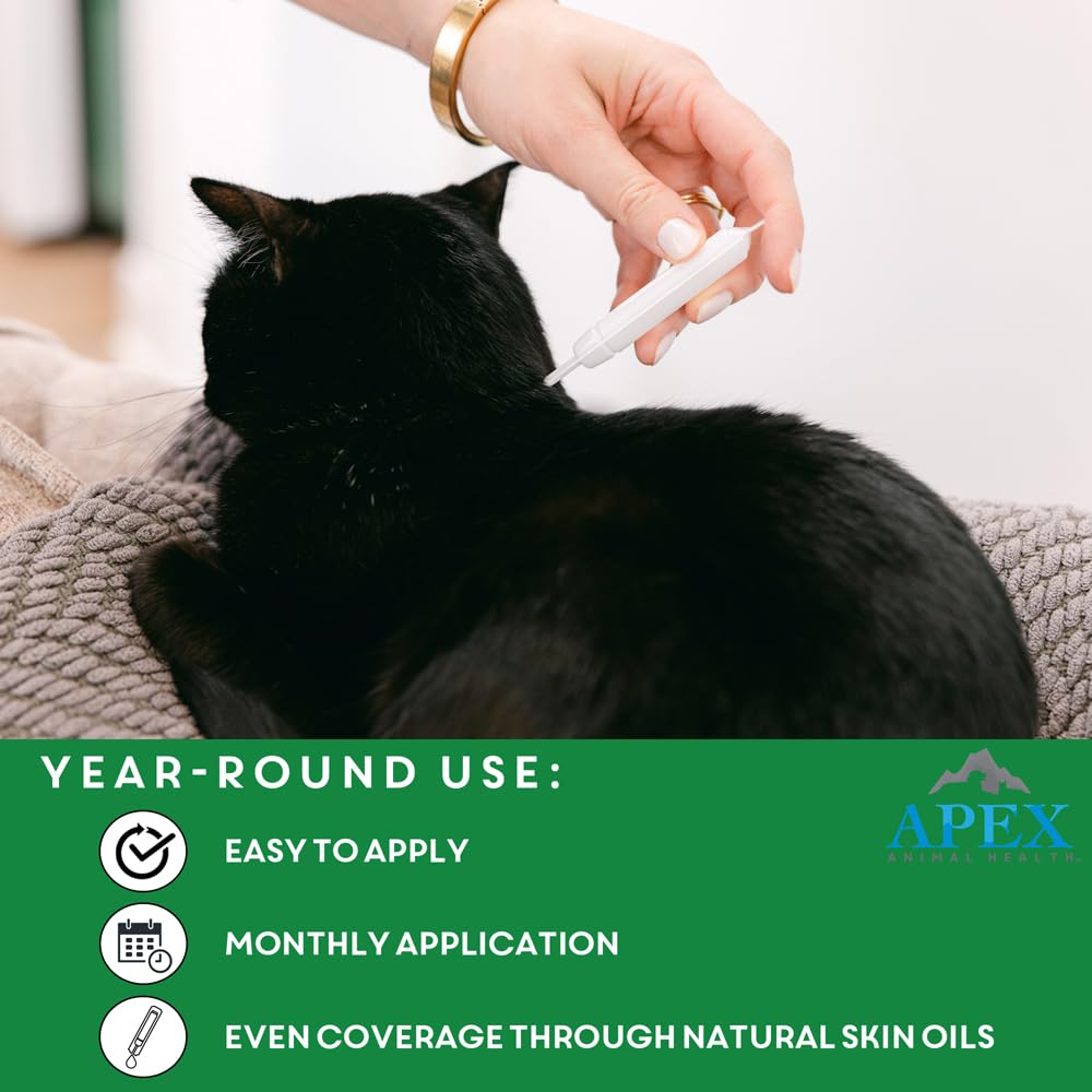 Apex Plus easy-application instructions simplify topical treatment for cats.