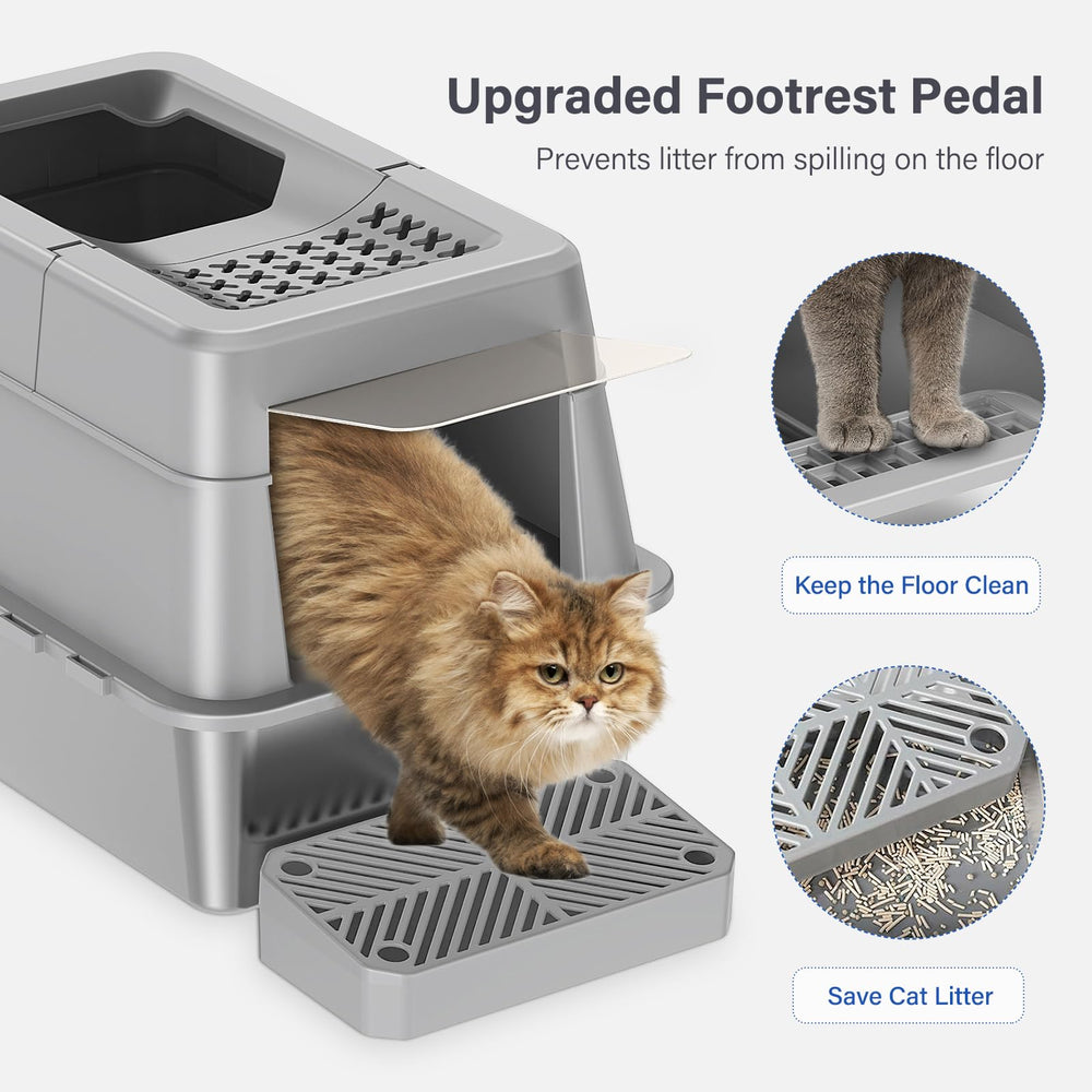 Aphyxen filter pedal helps trap litter from paws, reducing floor tracking
