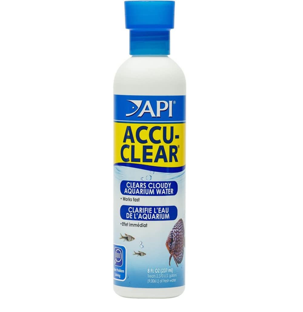 API Accu-Clear 8oz bottle for clearer aquarium water and easier maintenance.