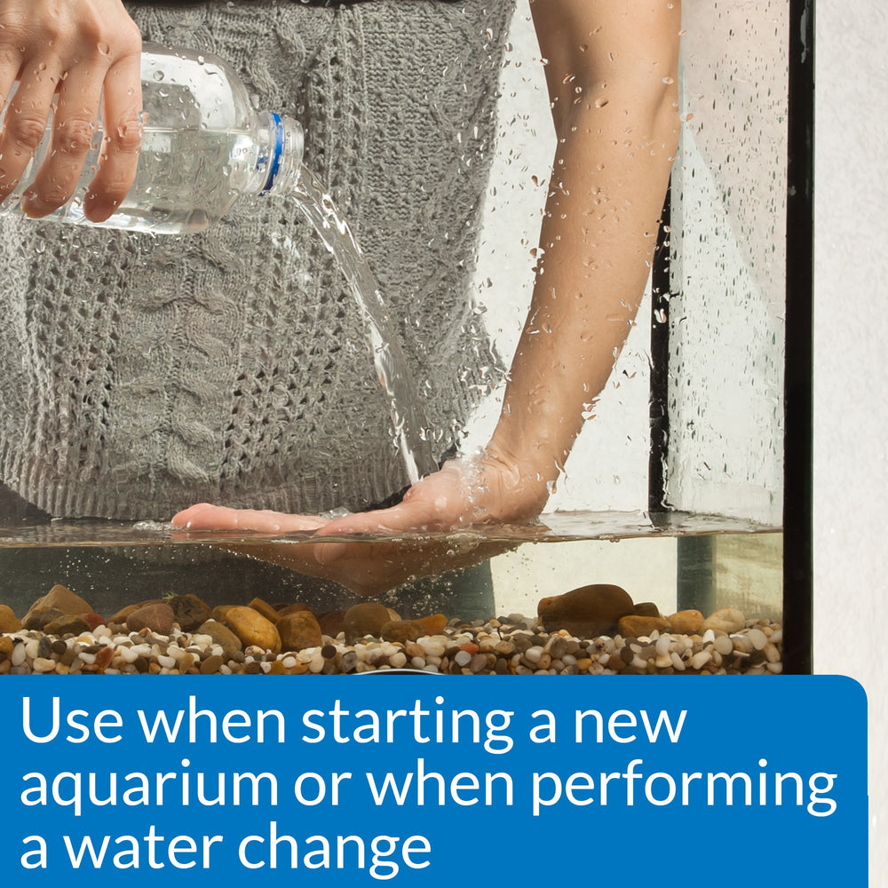 API Aquarium Salt in-tank setup shows quick addition during a new tank setup.