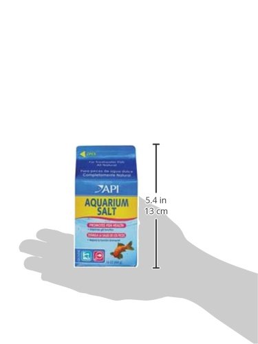 API Aquarium Salt packaging stands ready for new tank setups and regular water changes.