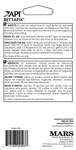 API BETTAFIX bottle label close-up highlighting antibacterial and antifungal action.