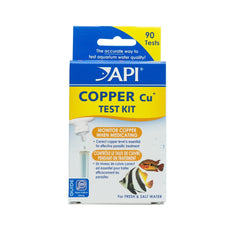 API Copper Test Kit 90-test contents with bottle, card, and tube for copper checks.