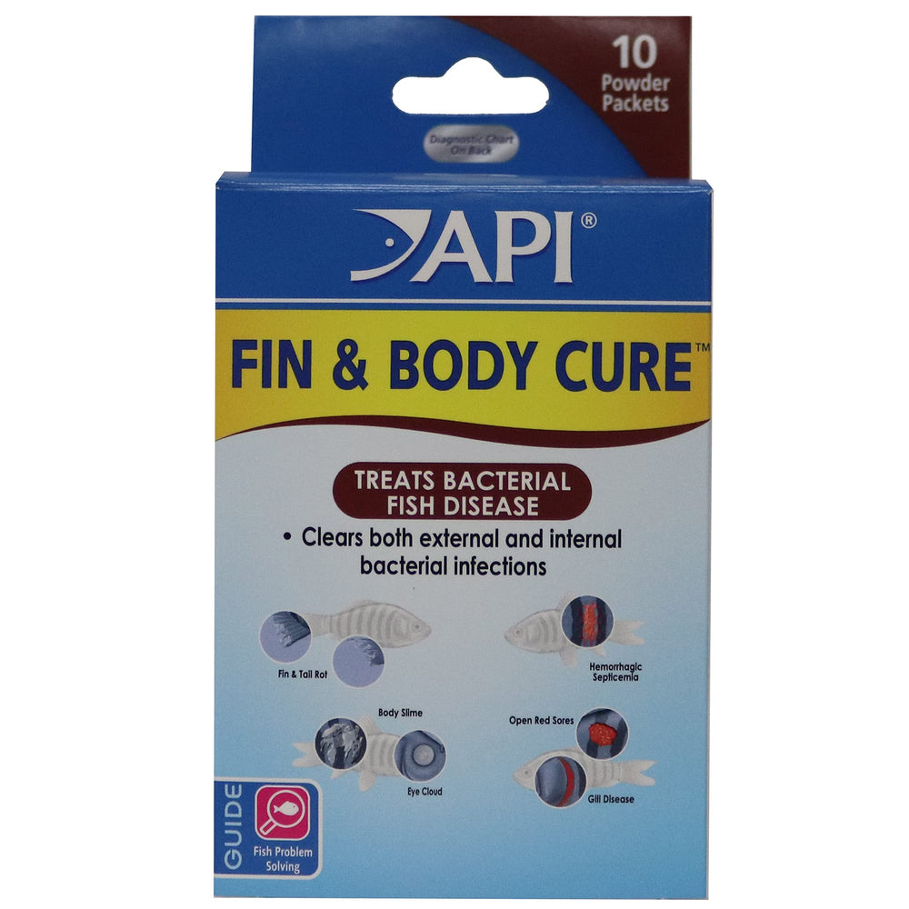 API FIN AND BODY CURE box front showing ten-pack freshwater fish treatment