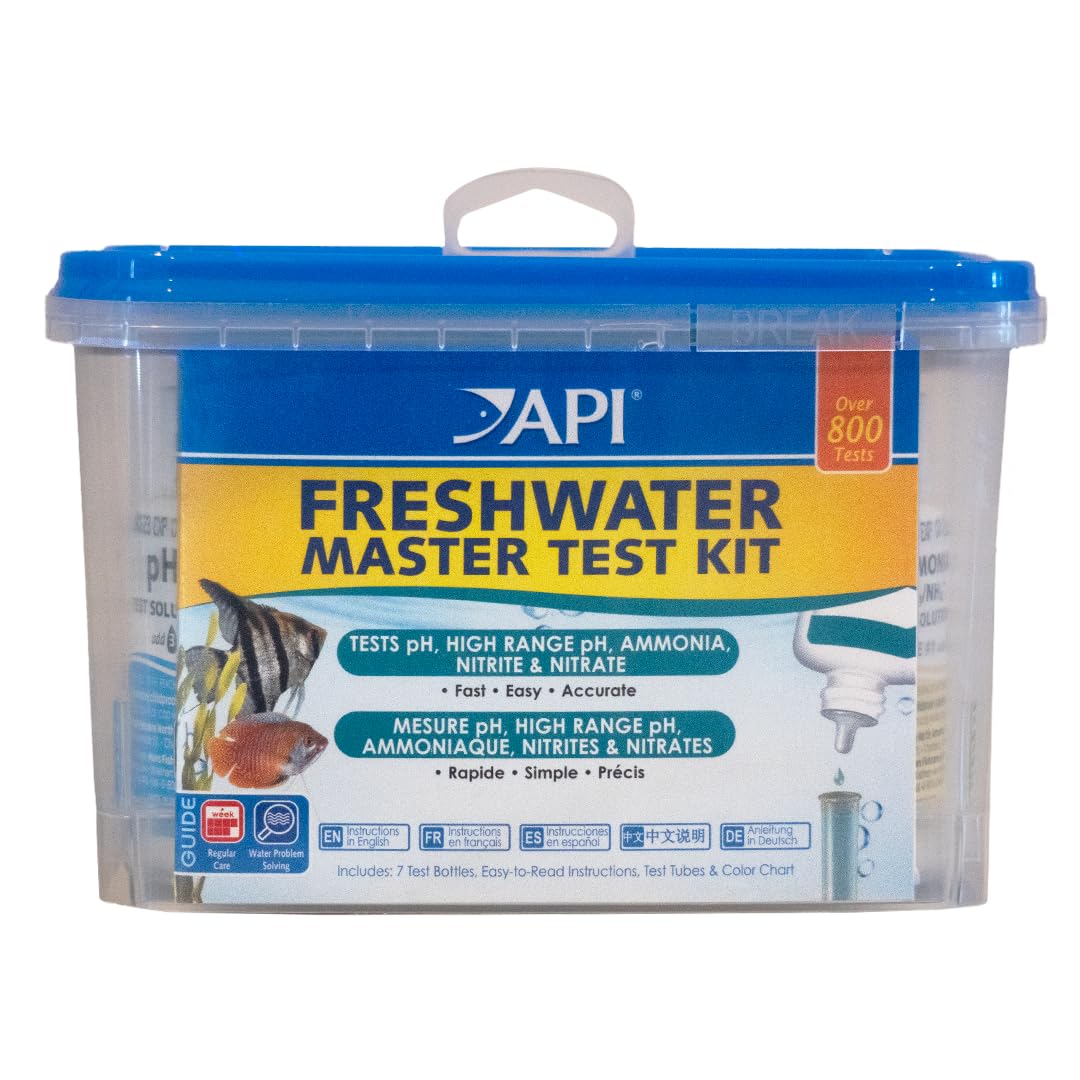 API Freshwater Master Test Kit box with 800 tests for reliable water checks.