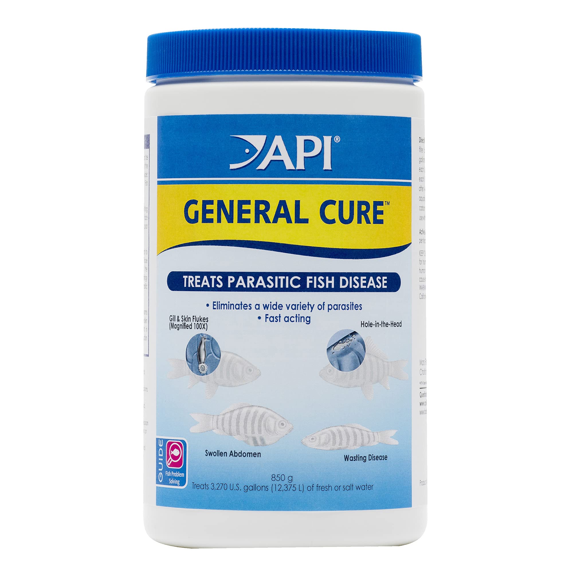 API General Cure bulk box front highlights a trusted parasite treatment for fish health