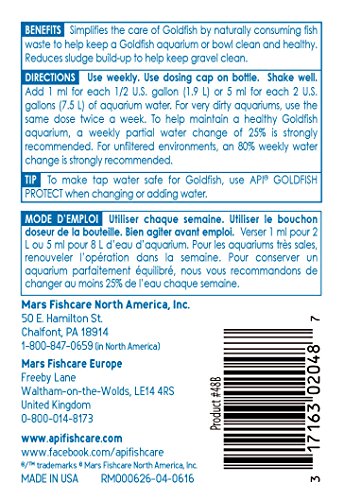 API Goldfish Aquarium Cleaner sludge breakdown reduces sludge for cleaner gravel.
