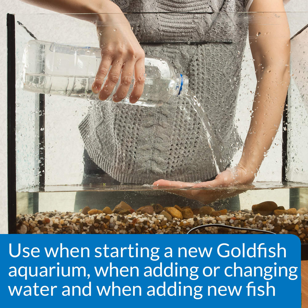 API Goldfish Aquarium Cleaner being added to water supports healthier tank maintenance.