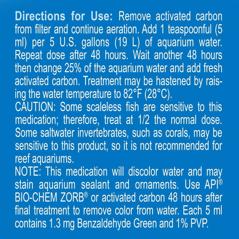 Activated carbon filter removes water discoloration after API treatment.