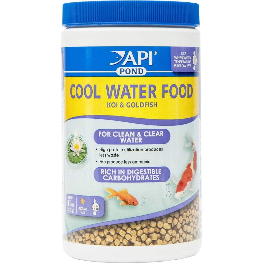 API POND COOL WATER FOOD pellets close-up for balanced digestion and less waste