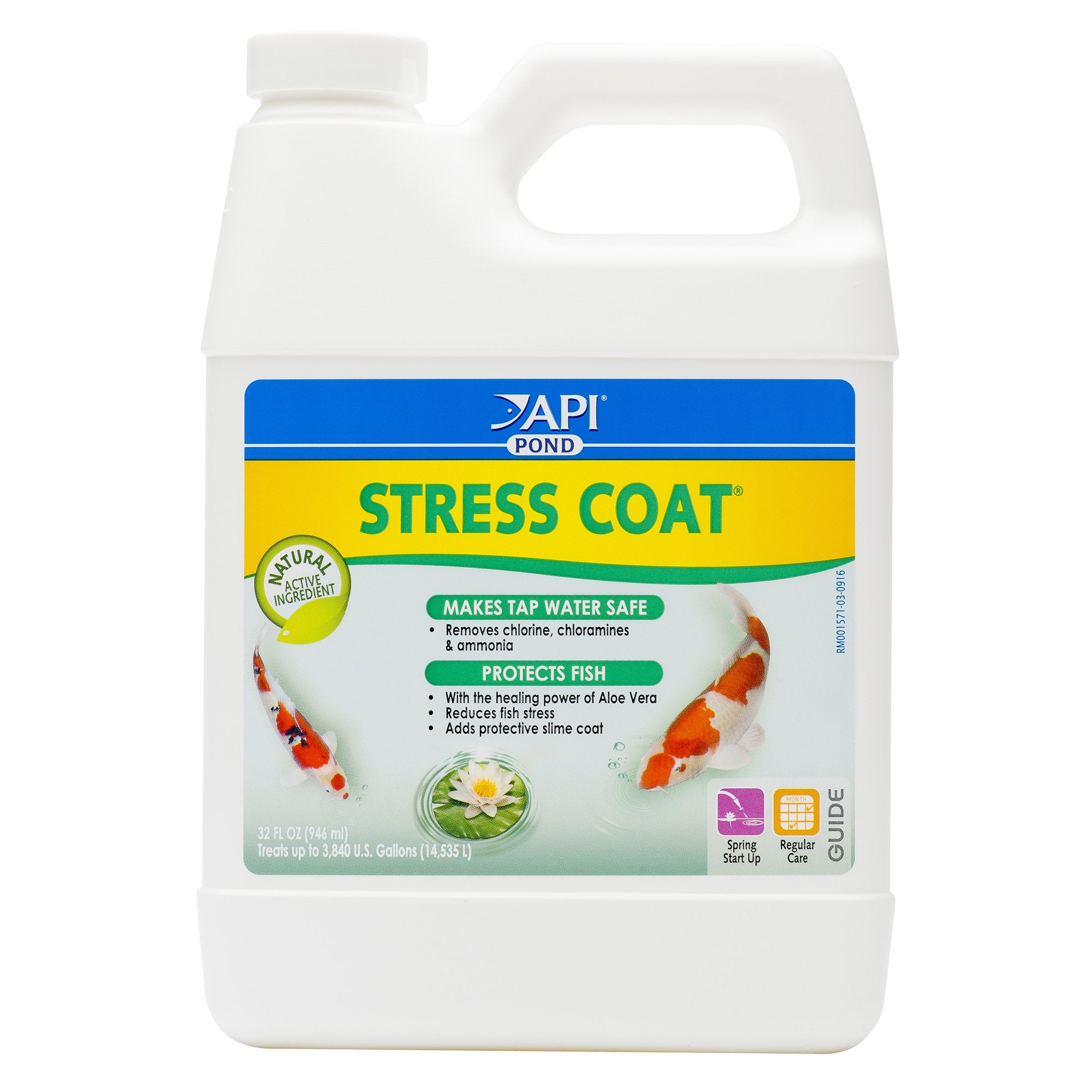 API POND STRESS COAT bottle pour for safe pond water conditioning