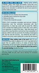 API POND STRESS COAT bottle pour demonstrates safe use during water changes